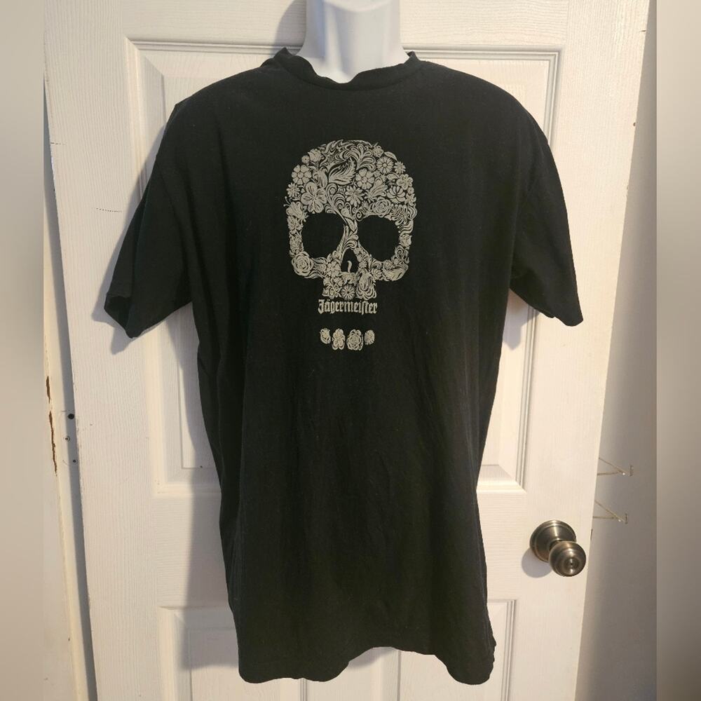 Men's black Jagermeister t-shirt with skull size XL